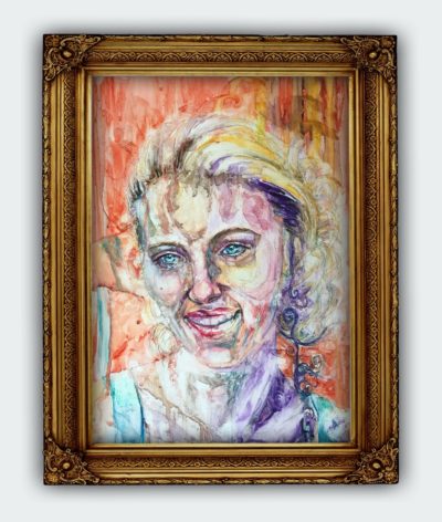 Scarlett Johansson Portrait Scarlet Smile Original Painting LARGE