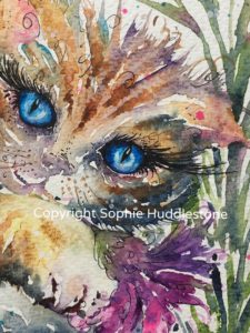 Read more about the article cat and flowers art by Artist Sophie