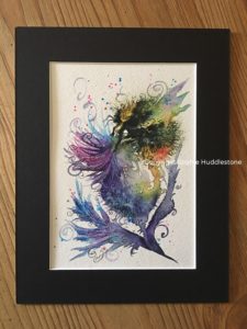 Read more about the article Bee thistle lavender watercolor by Artist Sophie