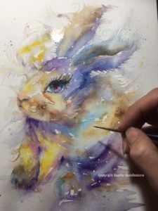Read more about the article Bunny loose wash painting by Artist Sophie