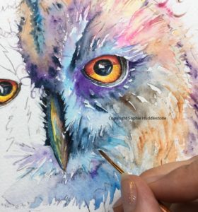 Read more about the article Owl painting contemporary by Artist Sophie