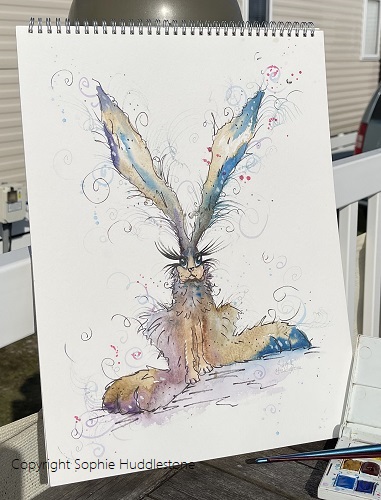 Big Foot Rabbit Original Painting LARGE