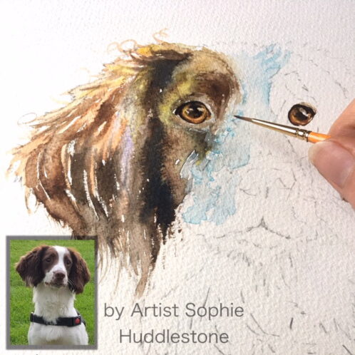 Commission dog painting by Artist Sophie