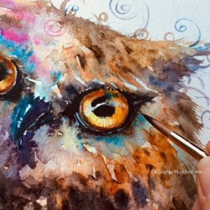 Read more about the article owl watercolour by Artist sophie