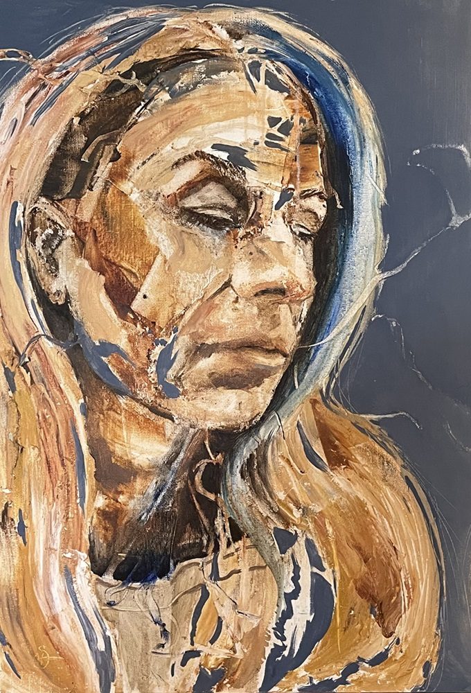 get your portrait painted in a contemporary oil painting by Sophie Huddlestone