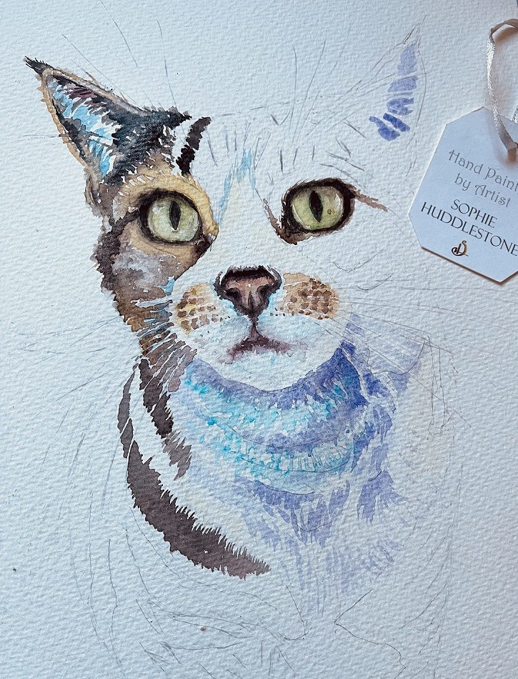 progress of pet commissions painted by burbage artist sophie