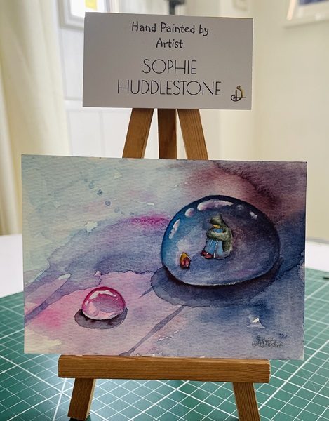 Widow with urn. Sophie Huddlestones post card painting, now on the winsor newton site